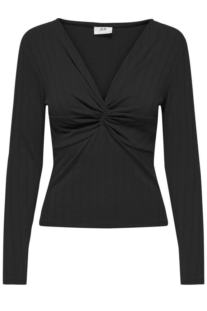 JDYTIPPA L/S KNOT TOP JRS 15338874 BLACK